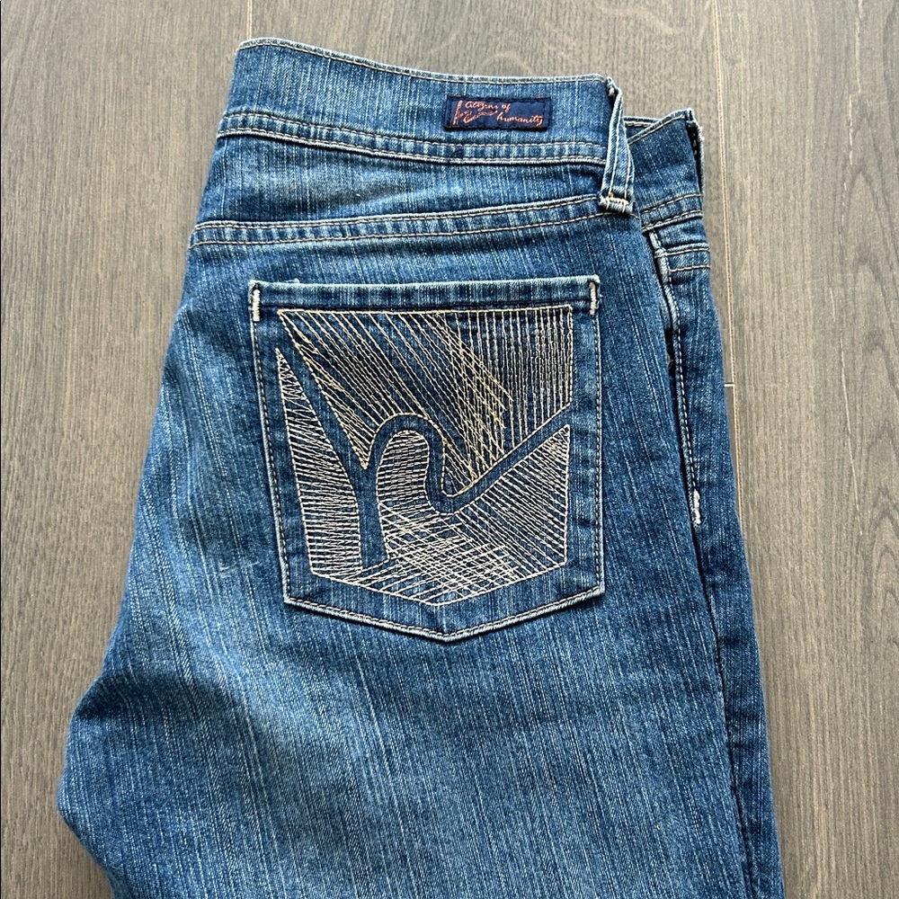 Citizens Of Humanity Blue Denim Jeans with Contrast Stitching